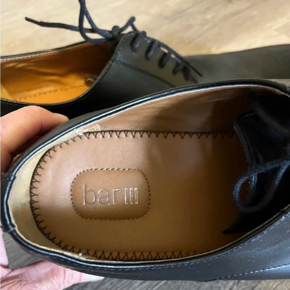 Bar III men’s black leather lace up Dress Shoes‎ oxfords size 11.5 EUC